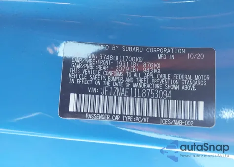 2020 Toyota 86 Gt из США, поврежденный, VIN JF1ZNAE11L8753094